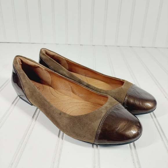 Clarks Indigo Leather Slip On Ballet Flats A668 - Picture 5 of 13